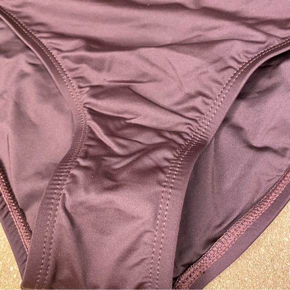 La Blanca Island Goddess Shirred Band Hipster Bottom Java Size 10 - Picture 6 of 14